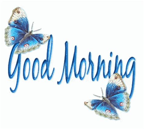 Good Morning Animated Blue Butterflies 