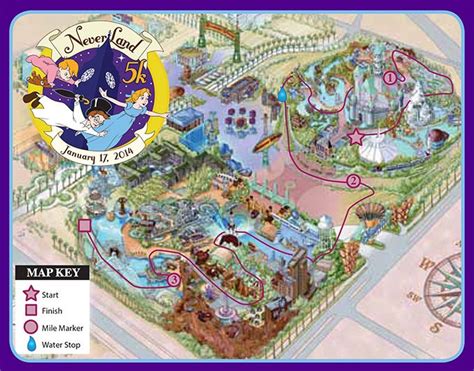 Rundisney Never Land 5k Map Disneyland Map Run Disney Disneyland