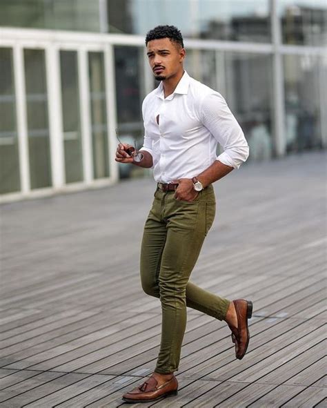 Green Jeans Mens Outfits Ideas With White Shirt Jeans Cargo Pants