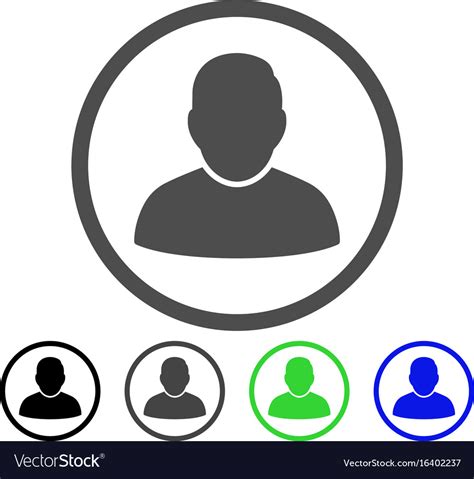 Rounded User Flat Icon Royalty Free Vector Image