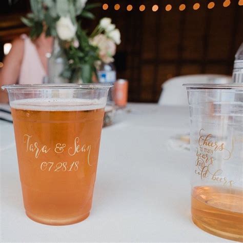 Soft Plastic Wedding Beer Cups Custom Printed Plastic Cups Etsy