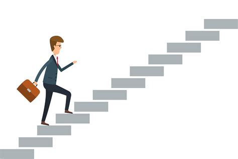 Man Climbing Stairs Vector Art Icons And Graphics For Free Download