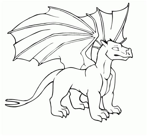 Dibujo de Dragón fiero para colorear y pintar.