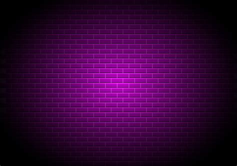 Brick Wall With Purple Neon Lightning Stonewall Texture Background With Violet Fluorescent