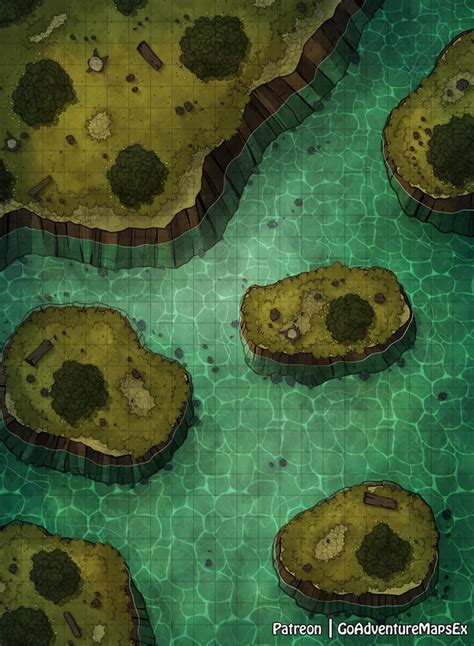 Forest Waterfalls Battle Map 22x30 Dndmaps Fantasy Map Dungeon Images