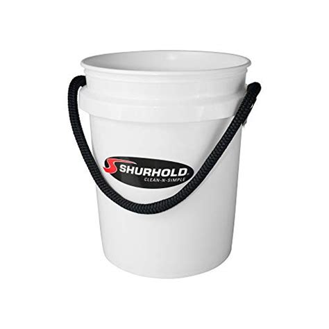 Shurhold 2451 White 5 Gallon Bucket With Black Rope Handle B014vw6ty8