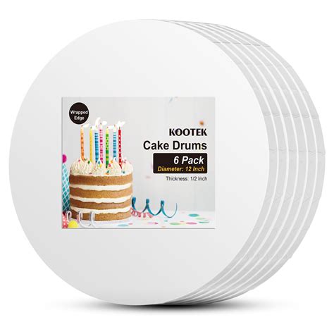 Kootek Cake Boards Drum 12 Inch Round 12 Thick Cake Drums With Full
