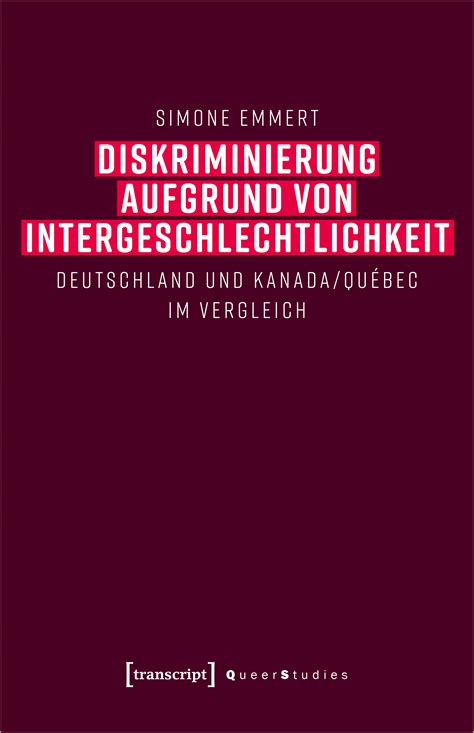 Diskriminierung Aufgrund Von Intergeschlechtlichkeit Bei Transcript Verlag