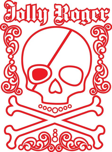 Pirat Skull Jolly Roger Grunge Vintage Design T Shirts Vector