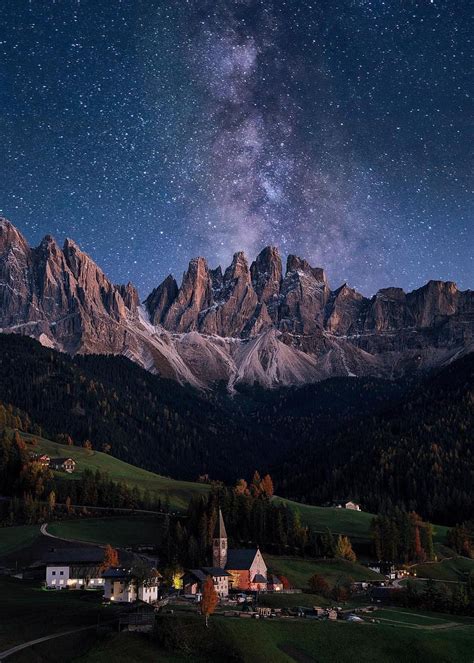 Madebyvadim ~ Milky Way Over Dolomites Val Di Funes Italy Italy