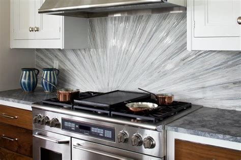 Super modern kitchen backsplash with mix and match materials and colors. Glass Tile Backsplash - Contemporary - Kitchen - DC Metro ...