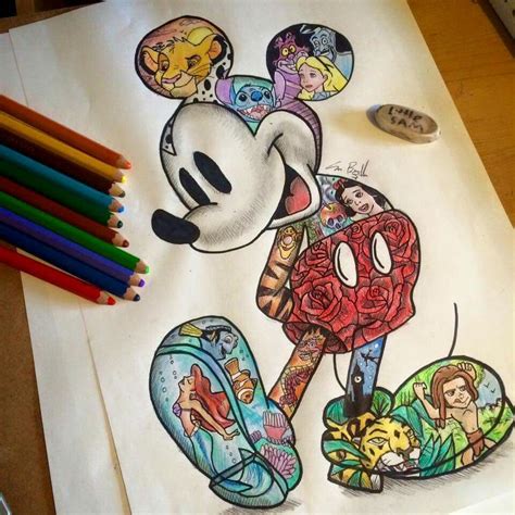 Also drawing collages cartoon available at png transparent variant. Mickey Mouse Disney collage | Mickey mouse drawings ...