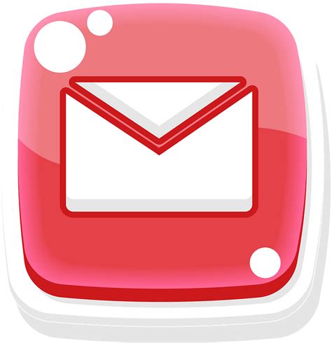 Rounded Red Email Button Icon Free Download Transparent Png Creazilla