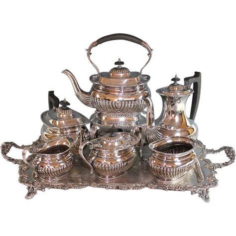 Sheffield Kentshire Silverplate Tea Set With Tray Silver Plate
