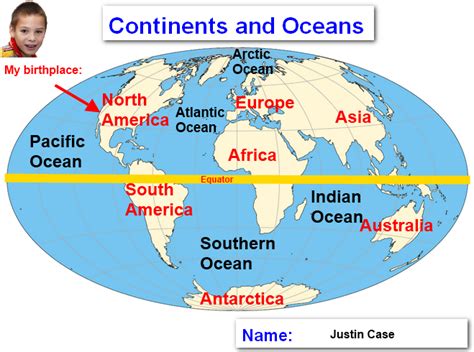 World Map With Countries And Oceans