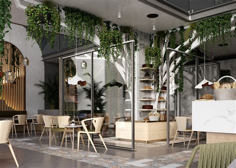 Green Leaves Cafe On Behance Furniture Store Design Interior