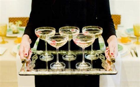 Tray And Hostessing Champagne Champagne Coupe Glasses Vintage