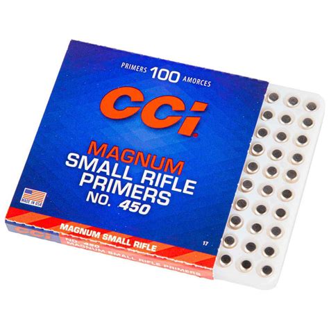 Cci 450 Small Magnum Rifle Primers 100 Count Small Rifle Magnum