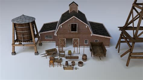 3d Model Farm Assets Vr Ar Low Poly Cgtrader