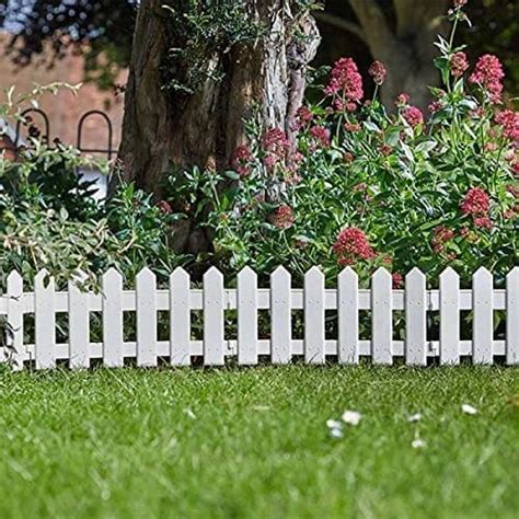 White Picket Fence Panels Outdoor Decorative Garden Edging Marco Paul