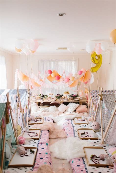 Boho Birthday Kids Party Ideas Girls Slumber Party Glamping Party