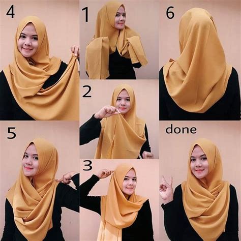 tutorial hijab pashmina yang simple untuk wajah bulat ragam muslim