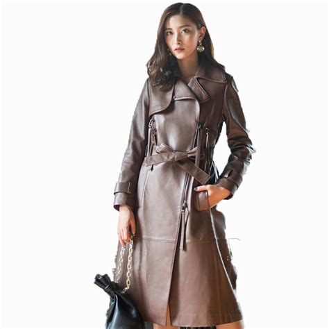 Spring Autumn Genuine Leather Jacket Women Clothes 2019 Korean Long