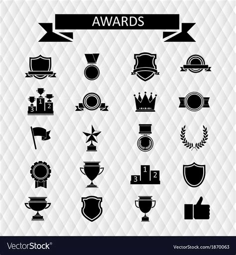 Awards And Trophies Set Of Icons Royalty Free Vector Image