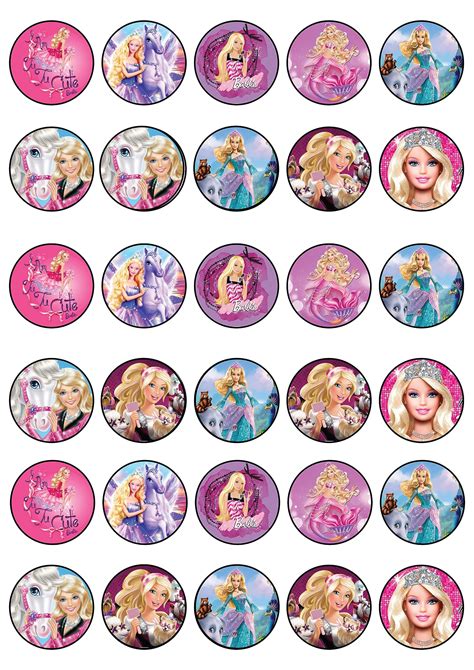 Buy 30x Barbie Edible Cupcake Toppers Themed Collection Of Edible