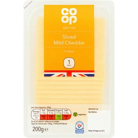 Co Op British Sliced Mild Cheddar Slices G Compare Prices