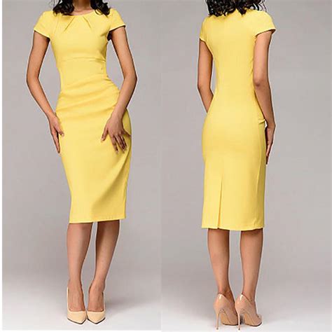 buy women summer o neck sheath short sleeve casual knee length dress at affordable prices — free