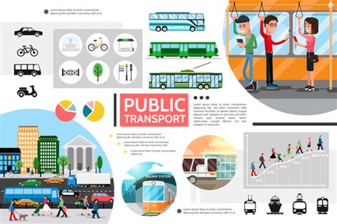 Public Transport Flat Cartoon Illustration Vector Free Download
