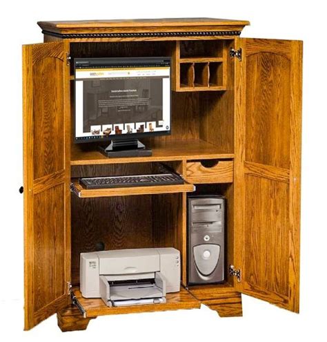 American Made Petite Computer Armoire Desk From Dutchcrafters