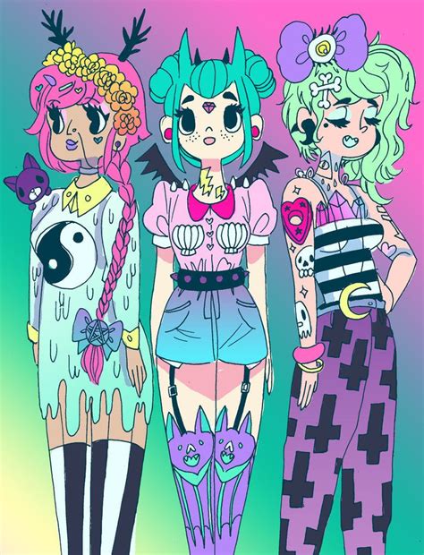 Oc Girls Band Of Pastel Goth Cuties From Left To Right Their Names Are