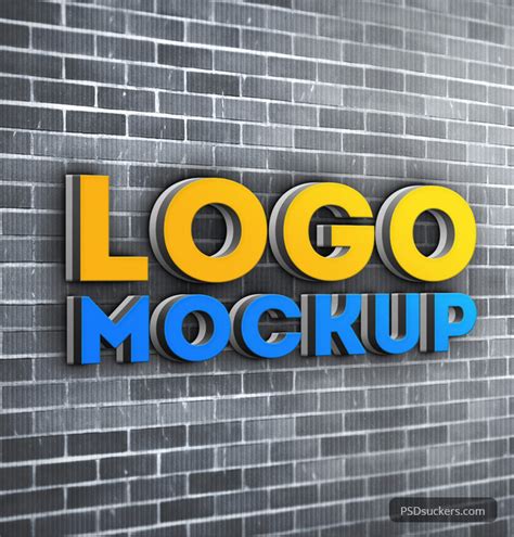 brick wall  logo mockup