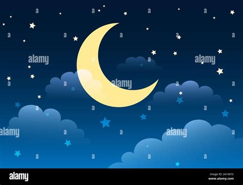 Moon Night Sky Cartoon