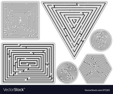 Mazes Collection Royalty Free Vector Image Vectorstock