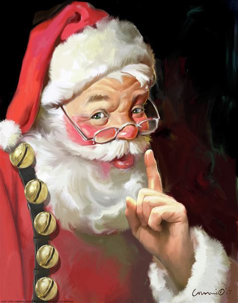 Shhh Santa Painting By Yellow Caf Pixels