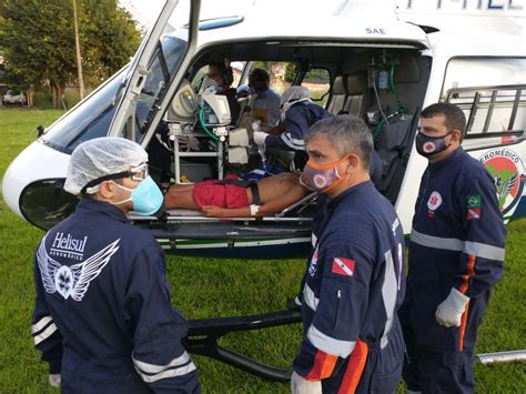 Equipe Aeromédica Resgata Jovem Que Sofreu Acidente Com Arma De Fogo Na