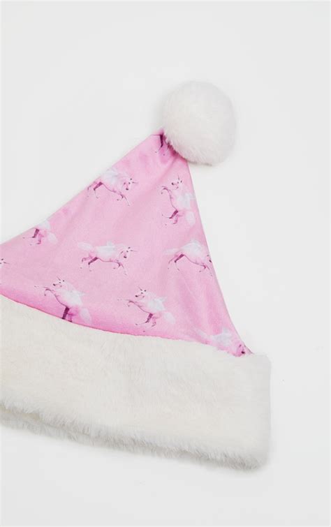 prettylittlething pink branded santa hat prettylittlething