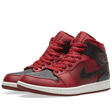 nike air jordan 1 mid team red gym red and white end us