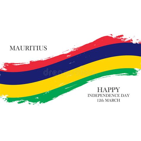 Mauritius Happy Independence Day 12 March Greeting Card With Brush
