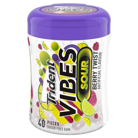 Trident Vibes Sour Sugar Free Gum Berry Twist Flavour 1 Go Cup 40