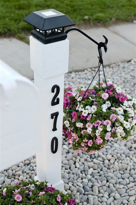 64 DIY Address Post – Farmhouse Room | Mailbox makeover, Front yards