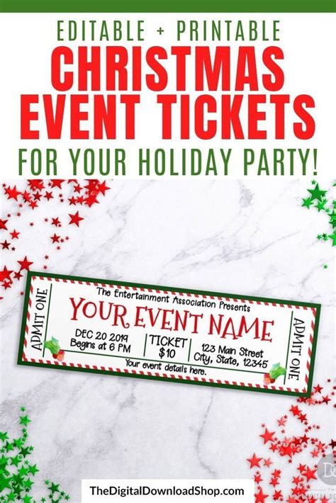 Christmas Event Ticket Template Editable Printable Edit Online Event Ticket Template Ticket