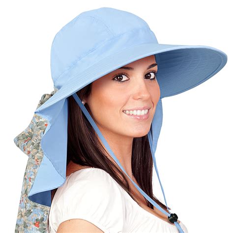 Sun Hat For Women Wide Brim Summer Beach Hat With Neck Flap Upf 50