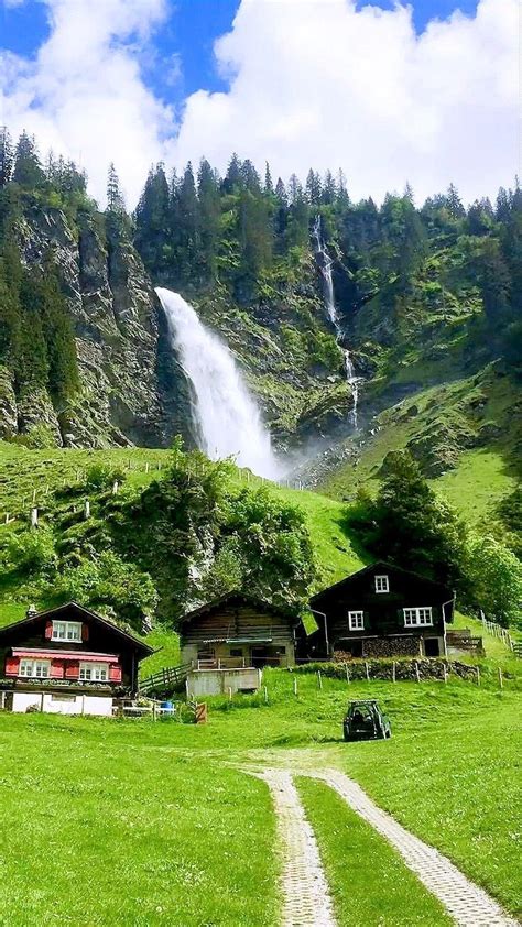 Beautiful Waterfall Switzerland