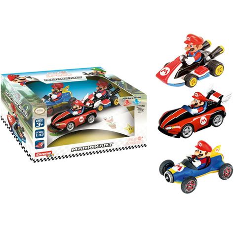 Carrera Pull And Speed Set Of 3 Mario Kart Pull Back Toy Car Vehicle