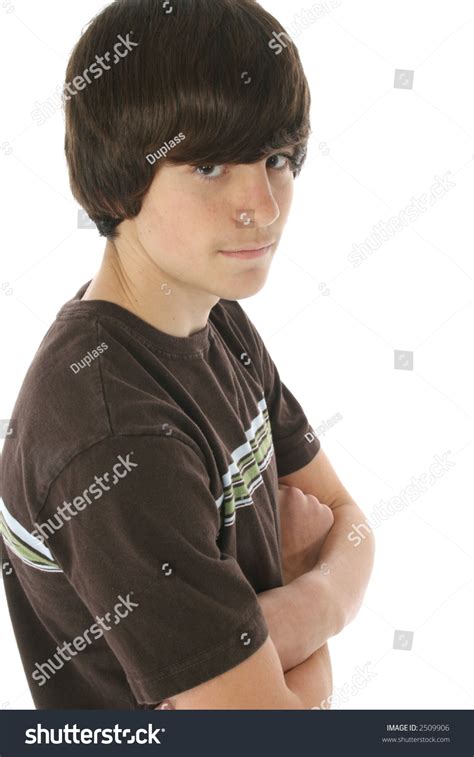 Yesterday was a big day in casa munoz. Cute 13 Year Old Boy With Arms Crossed. White Background. Stock Photo 2509906 : Shutterstock