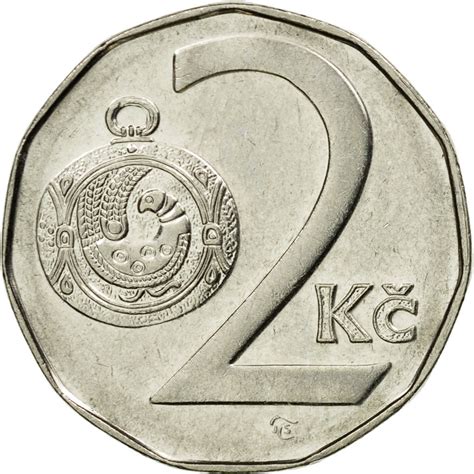 531625 Coin Czech Republic 2 Koruny 1996 Ef40 45 Nickel